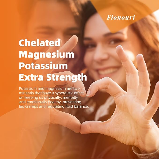 Magnesium Glycinate Gummies 1000mg - for Adults Magnesium Potassium Supplement with Vitamin D, B6, CoQ10 for Calm Mood & Sleep Support - 120 Orange Gummies -2 Pack