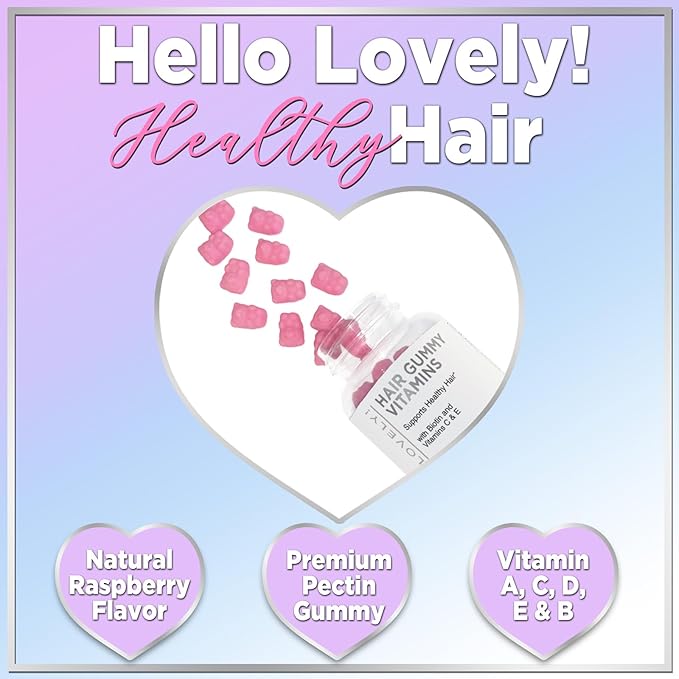 Hair Vitamins Gummies with Biotin 5000 mcg - Vitamin E, C & Zinc Support Hair Growth for Women & Men, Premium Vegetarian & Non-GMO, Stronger, Beautiful Hair, Skin & Nails Supplement - 120 Gummy Bears