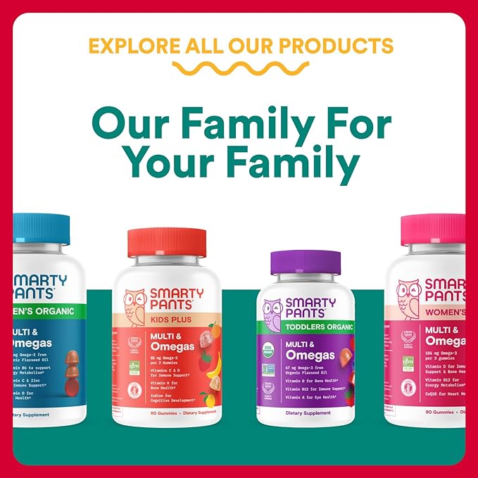 SmartyPants Organic Prenatal Vitamins for Women, Multivitamin Gummies: Probiotics, Biotin, Methylfolate, Omega 3 (ALA), Vitamin D3, C, Vitamin B12, B6, A, K2 & Zinc, Choline, 120 Count (30 Day Supply)