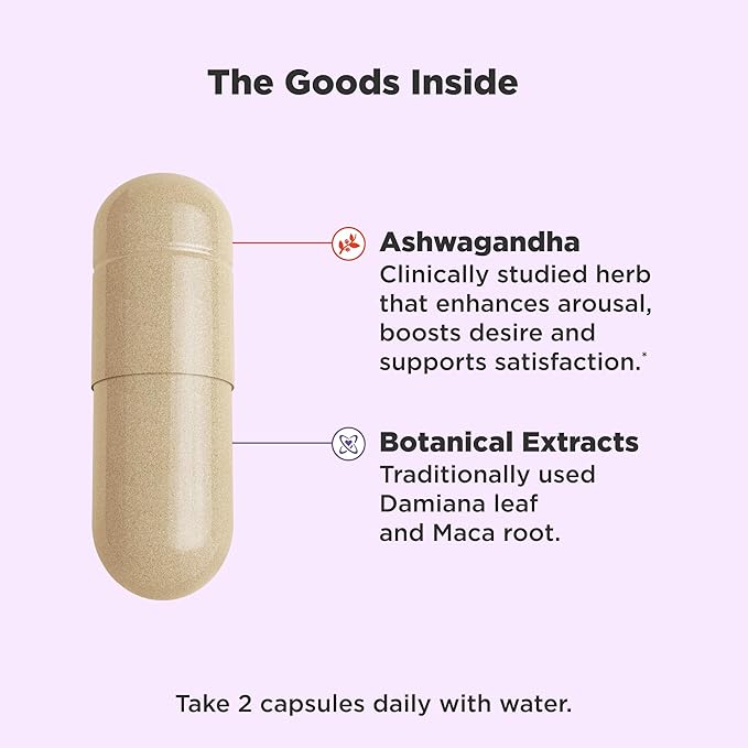 OLLY Lovin Libido Capsules, Boost Desire With Ashwagandha, Maca & Damiana, Vegetarian, Supplement for Women, 20 Day Supply - 40 Count