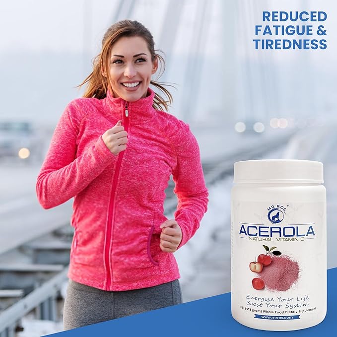 Natural Vitamin C | Acerola Cherry Naturally Grown Powder 1 Lb (16 Oz - 453 Grams) - Origin Nobel Prize Winner Immune System Booster, Non-GMO Whole Food Vitamin C Supplement