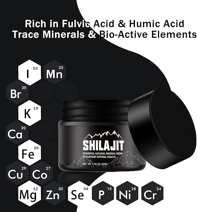 Shilajit Pure Himalayan - 50 Grams Natural Organic Shilajit Resin,Golden Grade Shilajit Supplement for Men and Women with 80+ Trace Minerals & Fulvic Acid for Energy, Immune Support