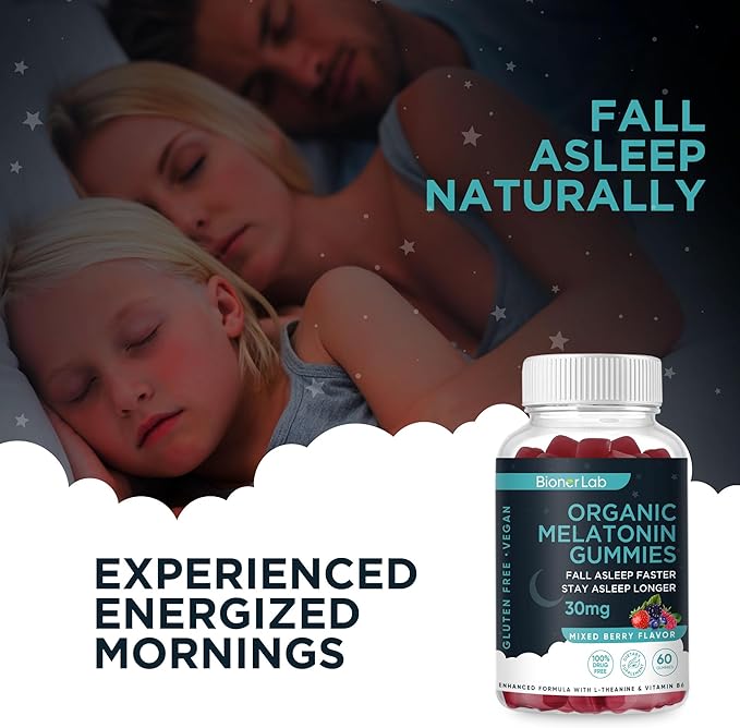 Melatonin Gummies (30mg) Enhanced with L-theanine & Vitamin B6 for Adult Women Men - Extra Strength Chewables Calm Gummy - Gluten Free