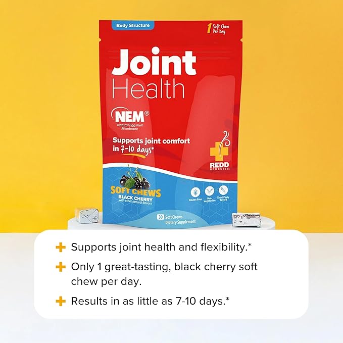 Redd Remedies, Joint Health Original, Helps Strengthen Connective Tissue and Cartilage, Black Cherry Flavor, 30 Soft Chews