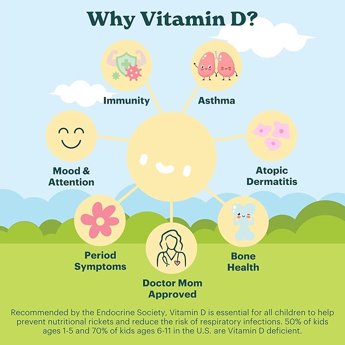 Certified Organic Kids and Teens Whole Food Vitamin D3 Chewables | 800 IU | Sugar Free, Vegan, Free of 9 Major Allergens | 2 Month Supply | Ages 3+