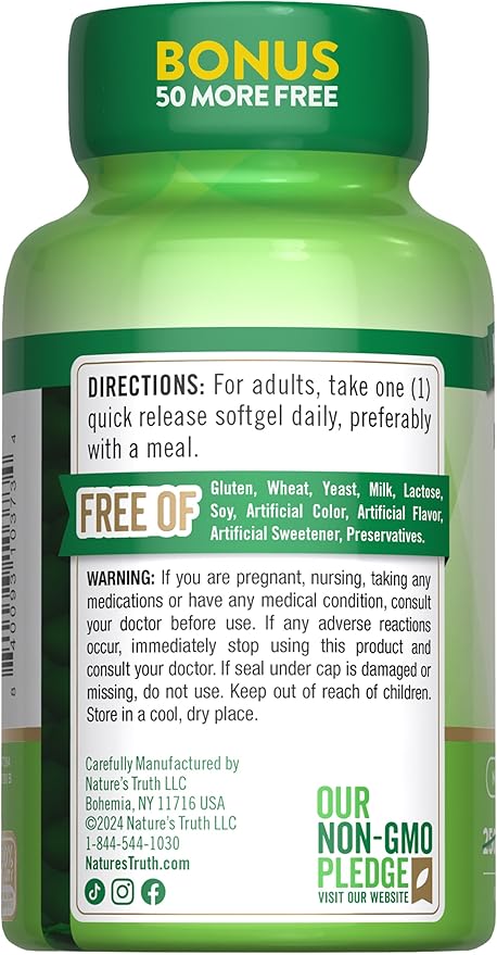Nature's Truth Vitamin D3 2000 IU | 300 Softgels | High Potency Formula | Non-GMO & Gluten Free Supplement