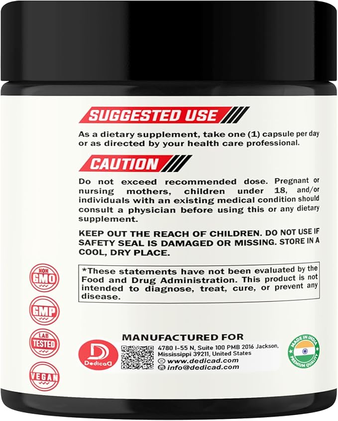 12in1 Wormwood Capsules Black Walnut Cloves, Ginger, Turmeric Curcumin & Black Pepper - Support Digestion Health, Immune System - 60 Capsules