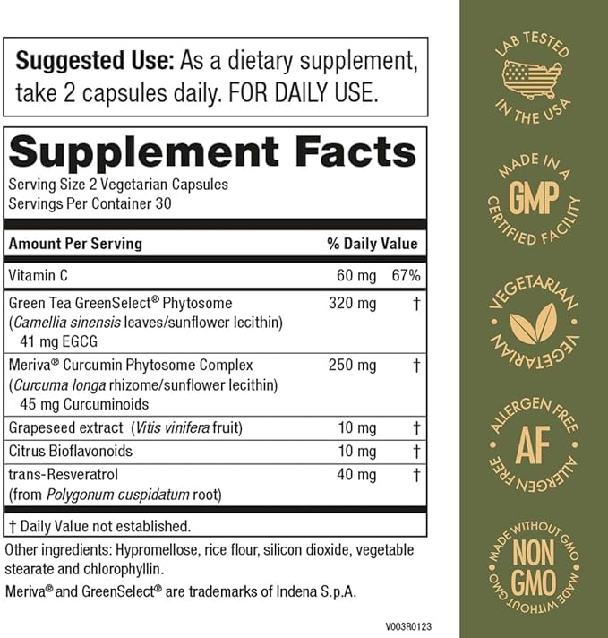 Purity Products Green Tea CR w/Phytosome Technology for Boosted Bioavailability from Chris Kilham 60 Capsules