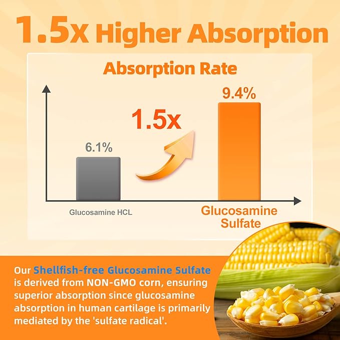 Glucosamine Chondroitin Joint Support Supplement, with MSM Turmeric Boswellia, Glucosamine Sulfate, Glucosamine Chondroitin MSM, for Joint Supports & Relief Nutritional Supplements, 120 Capsules