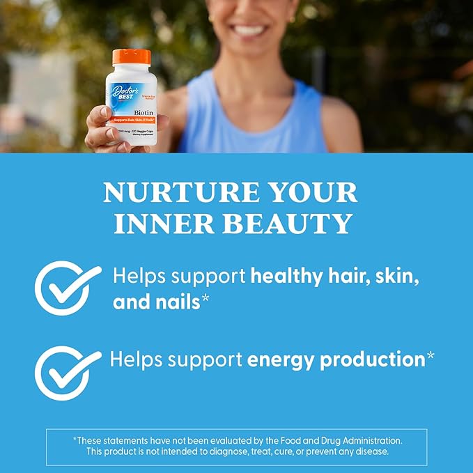 Doctor's Best Biotin to Support Hair, Skin, Nails, 120 Count