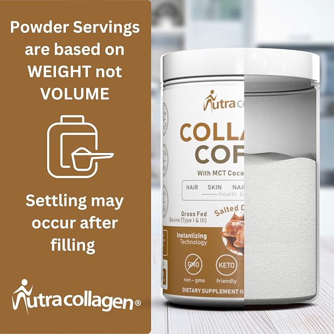 Protein Powder Combined with Premium Columbian Coffee; Grass-Fed, Non GMO, 12g Peptides, MCT Coconut Oil Powder, Soy Free, Gluten Free, Sugar Free, 40mg Caff/Srving; Chai Latte 25 Srvg