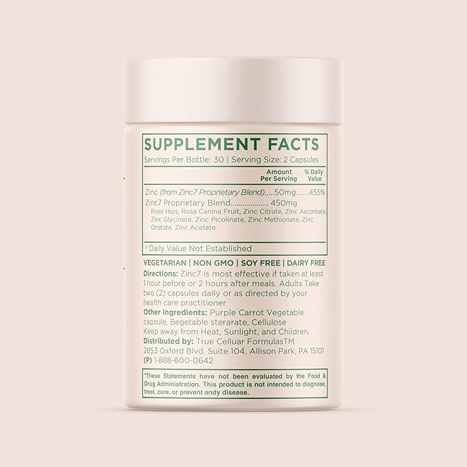 Zinc7 Daily Immune Support (50mg): Triple Action Zinc Complex for Deep Sleep, Mental Clarity & Strong Immunity | Natural Energy, Hormone & Metabolism Support | 60 Vegan Capsules