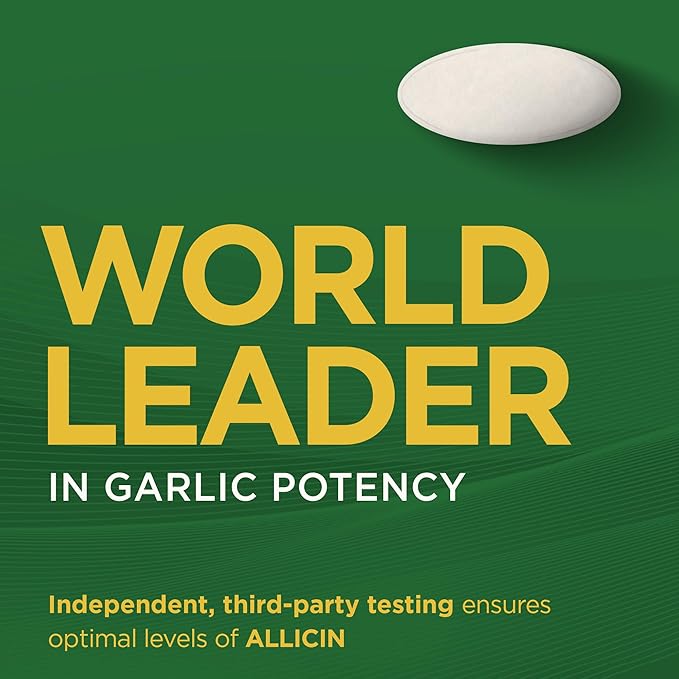 Garlique Garlic Extract Supplement, Healthy Cholesterol Formula, Odorless & Vegan-Friendly, 60 Caplets