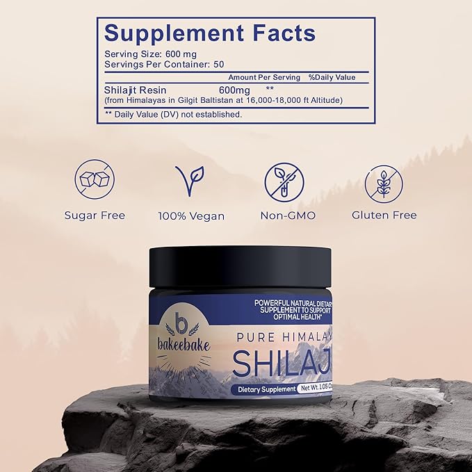 Shilajit Pure Himalayan Organic | Natural Resin with 85+ Trace Minerals | Shilajit for Men | Pure Shilajit Resin | Vegan-Friendly |Organic Shilajit