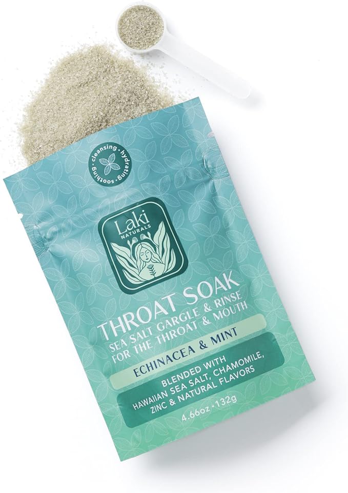 Laki Naturals Throat Soak Pouch of Echinacea & Mint with Scoop