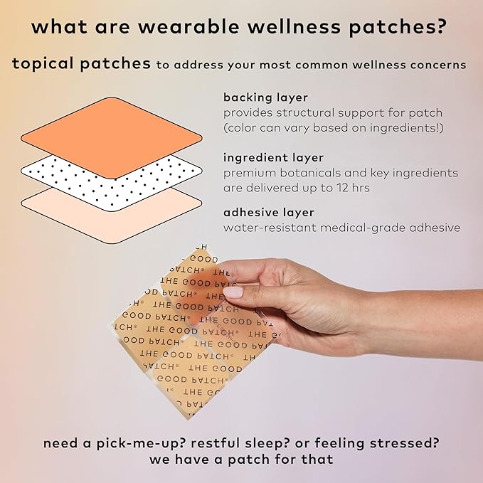 The Good Patch Plant Powered Sleep Support - Sustained Release Dream Patch with Melatonin, Hops, Valerian Root (24 Total Patches)