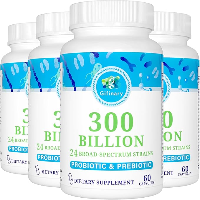 Probiotics for Women & Men - 300 Billion CFU, 24 Strains Probiotics + 15 Organic Herbs Prebiotics for Digestive, Gut Health, Immune, Constipation, Diarrhea & Whole-Body Health - 8 Months Supply