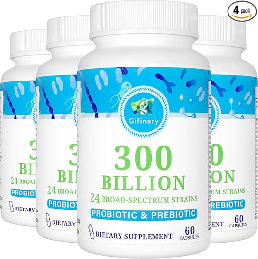 Probiotics for Women & Men - 300 Billion CFU, 24 Strains Probiotics + 15 Organic Herbs Prebiotics for Digestive, Gut Health, Immune, Constipation, Diarrhea & Whole-Body Health - 8 Months Supply