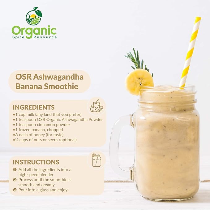 Organic Ashwagandha Root Powder - 1.10 lbs (17.64 oz) | Resealable Kraft Bag,Non-GMO, Indian Ginseng, Withania Somnifera -100% Raw from India, by SHOPOSR