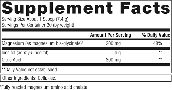 Metagenics Myo-Inositol Plus - Magnesium Supplement for Neuro Health* - with Myo-Inositol, Citric Acid & Magnesium - Supplements for Nervous System & Brain Function* - 7.8 Oz - 30 Servings