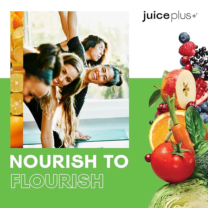 Juice Plus+ Fruit, Vegetable & Berry Blend - Fruit and Vegetable Supplement for Immune Support, Cognitive Health & Radiant Skin - 3 Bottles, (120 Capsules Each)