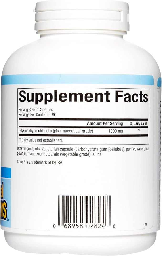 Natural Factors, L-Lysine 500 mg, 180 Vegetarian Capsules
