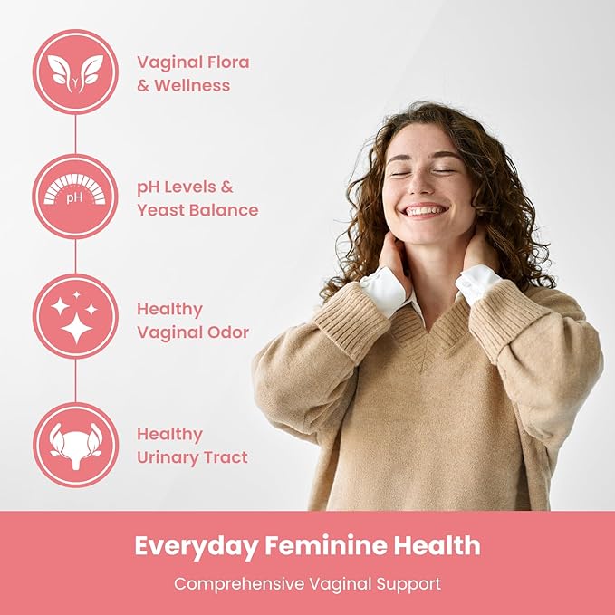 Vaginal Probiotics for Women pH Balance | 50 Billion CFU Womens Probiotic + Cranberry Pills for Vaginal Health, Healthy Odor, Yeast, Urinary Tract | Vegan Women's Probiotics and Prebiotics Supplement