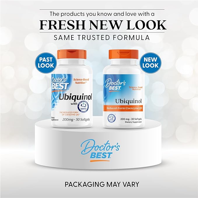 Doctors Best Ubiquinol, Reduced-Form Coenzyme Q1, 200 mg, Non-GMO, Gluten Free, Soy Free 30 Softgels