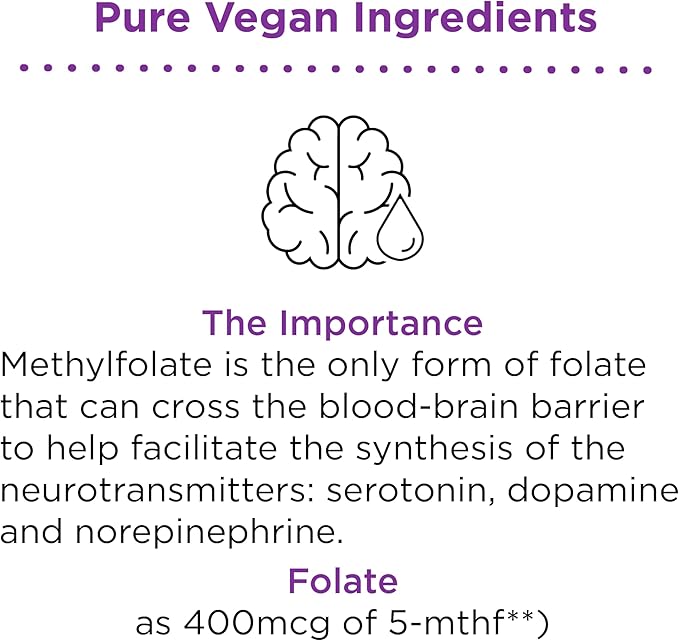 nbpure Methylfolate Vitamin B9 Spray Supplement, Liquid Folic Acid Spray, 1 oz