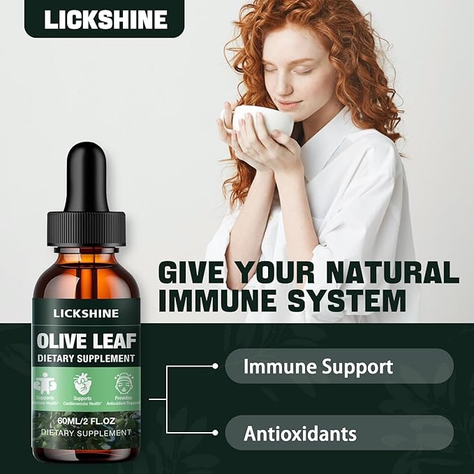 2 Pack 1000MG Olive Leaf Liquid Extract - Organic Olive Leaf Drops Supplement Tincture for Better Absorption - Immune & Heart Support Gluten-Free, Non-GMO, Vegan, 4 Fl Oz