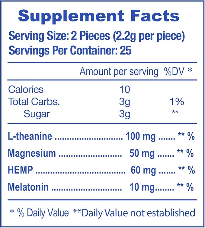 Hemp + Melatonin Sleep Gummies with L-Theanine, Magnesium | Helps You Stay Asleep Longer | Non-Habit Forming Non-GMO, Gluten Free | Strawberry Flavor 50 Count