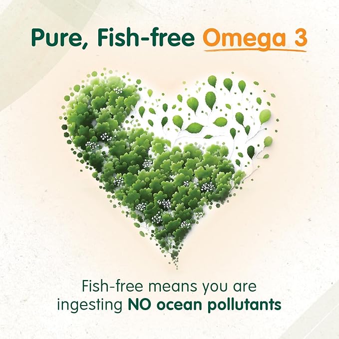 OmegaVia Vegan Omega 3 Supplement, Algae Omega 3 Fish Oil Alternative, 300mg Vegan DHA Fatty Acids, Plant Based, Planet and Ocean Friendly, IAOS 5 Star Tested, 60 Softgels