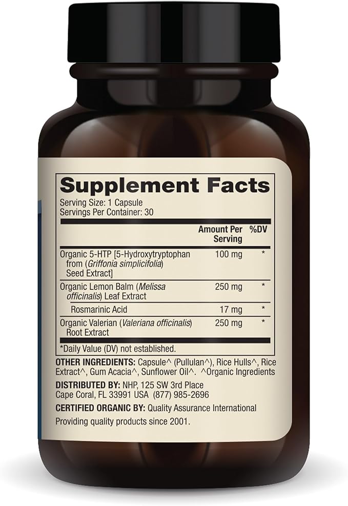 Dr. Mercola Organic 5-HTP with Valerian Root and Lemon Balm, 30 Servings (30 Capsules), Dietary Supplement, Suports Restful Sleep, Non-GMO, Certified USDA Organic - 2 Pack