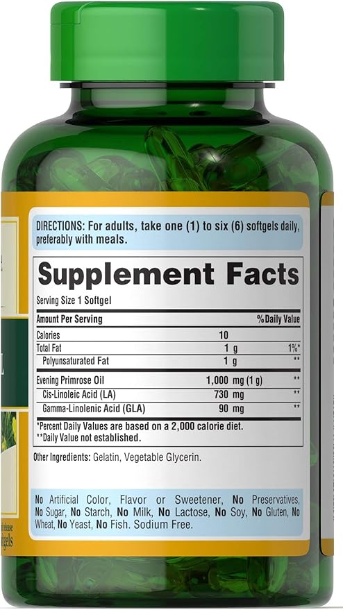 Puritans Pride Evening Primrose Oil 1000 Mg With Gla, 120 Count