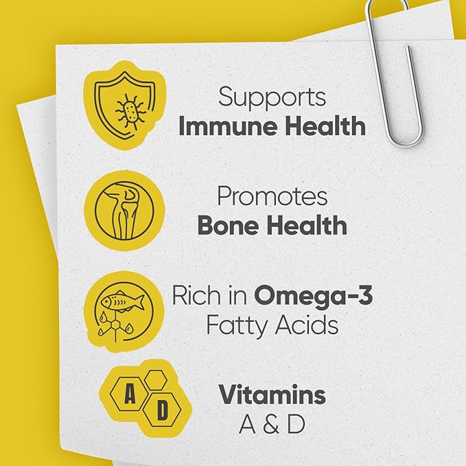 Cod Liver Oil Liquid, Strawberry-Banana Flavor, Fish Oil Liquid with Vitamins A, D, E & B1 for Kids & Adults, Immune & Bone Health, Omega-3, 2 Pack (6.5 fl oz Each)
