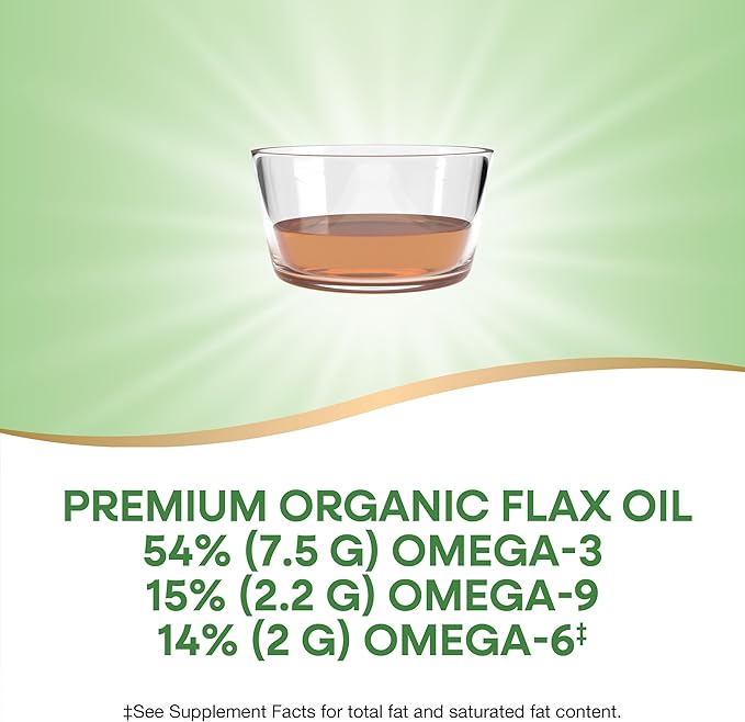 Nature's Way Organic Flax Oil Super Lignan, Omega-3, 6, 9 Fatty Acids(1), Cold-Pressed, Unrefined, Hexane Free, 16 Fl Oz (Packaging May Vary)