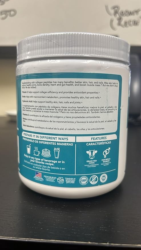 Eternal Spirit Beauty Hydrolyzed Collagen Peptides: Type 1 & 3 with Hyaluronic Acid, Biotin, Vitamins C & E