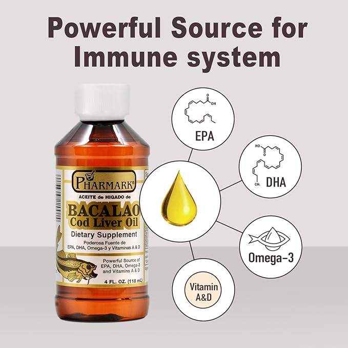 Pharmark Aceite De Higado De Bacalao Cod Liver Oil (8 Ounce)