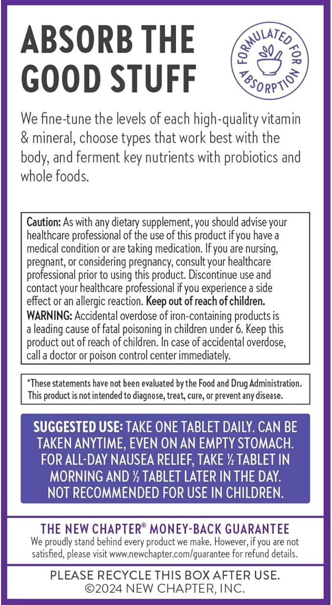 New Chapter Prenatal Vitamins, One Daily Prenatal Multivitamin Enhanced for Age 35+ with Methylfolate + Choline for Healthy Mom & Baby, Gluten Free & Non-GMO- 90 ct