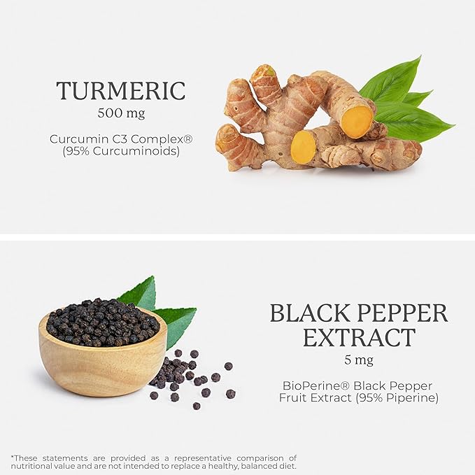 Turmeric Curcumin C3 Complex 500 mg, Enhanced with Black Pepper for Better Absorption; Kosher Certified, Non-GMO and Gluten Free - Standardized 95% Curcuminoids - 120 VegCaps