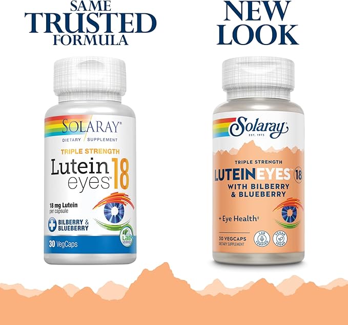 SOLARAY Triple Strength Lutein Eyes, 18 mg | Eye & Macular Health Support Supplement w/Naturally Occurring Lutein and Zeaxanthin | Non-GMO | 30 Count