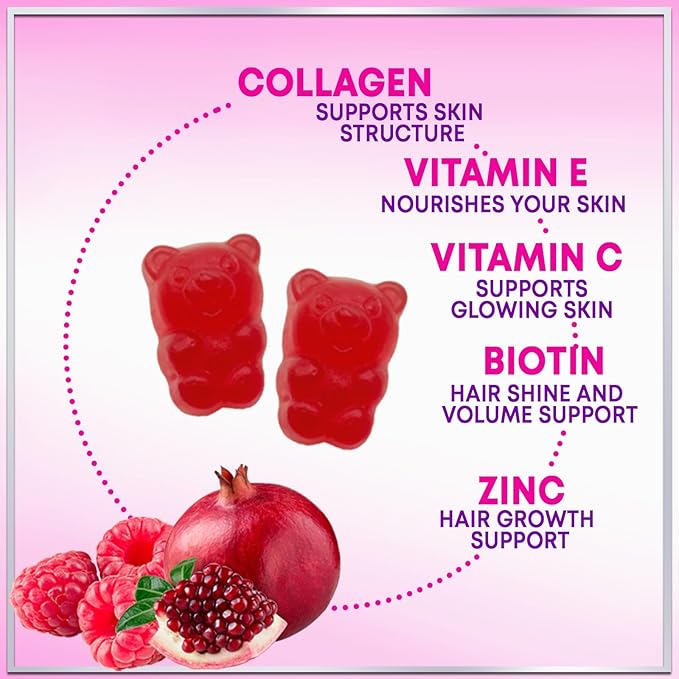 Collagen Peptide Gummies for Women with Biotin - Hydrolyzed Collagen for Hair, Skin, Nail, Bone Health & Joint Support - Extra Strength Best Peptides Supplement for Women & Men, Non-GMO - 60 Gummies