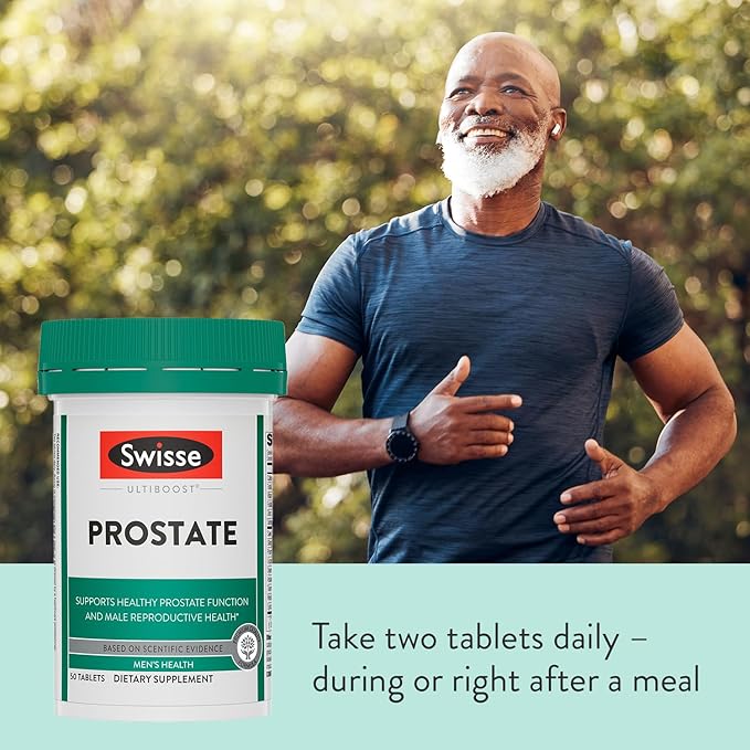 Swisse Saw Palmetto Prostate Supplement for Men | Reproductive Health & Prostate Support with Zinc, Selenium & Stinging Nettle | 50 Tablets