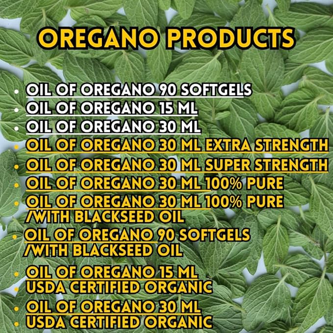 THE OREGANO COMPANY- Oil of Oregano 1 fl. oz 30 ml, 90+ Carvacrol, Extra Strength, Liquid, Vegan, Vegetarian, Non-GMO, Gluten Free Drops, Seasonal Drops, Natural, Edible Food Grade, Aceite De Oregano