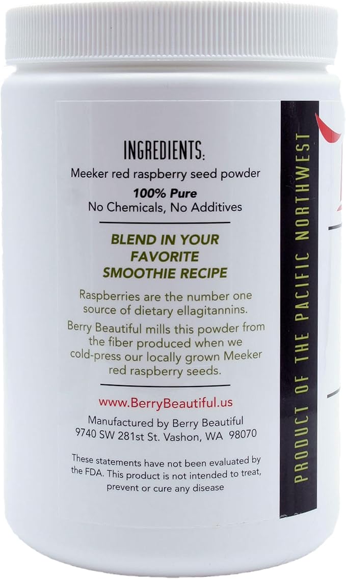 Meeker Red Raspberry Seed Powder - Natural Source of Ellagic Acid and Fiber - Locally Milled from US-Grown Raspberry Seeds - 1 lb / 454 g