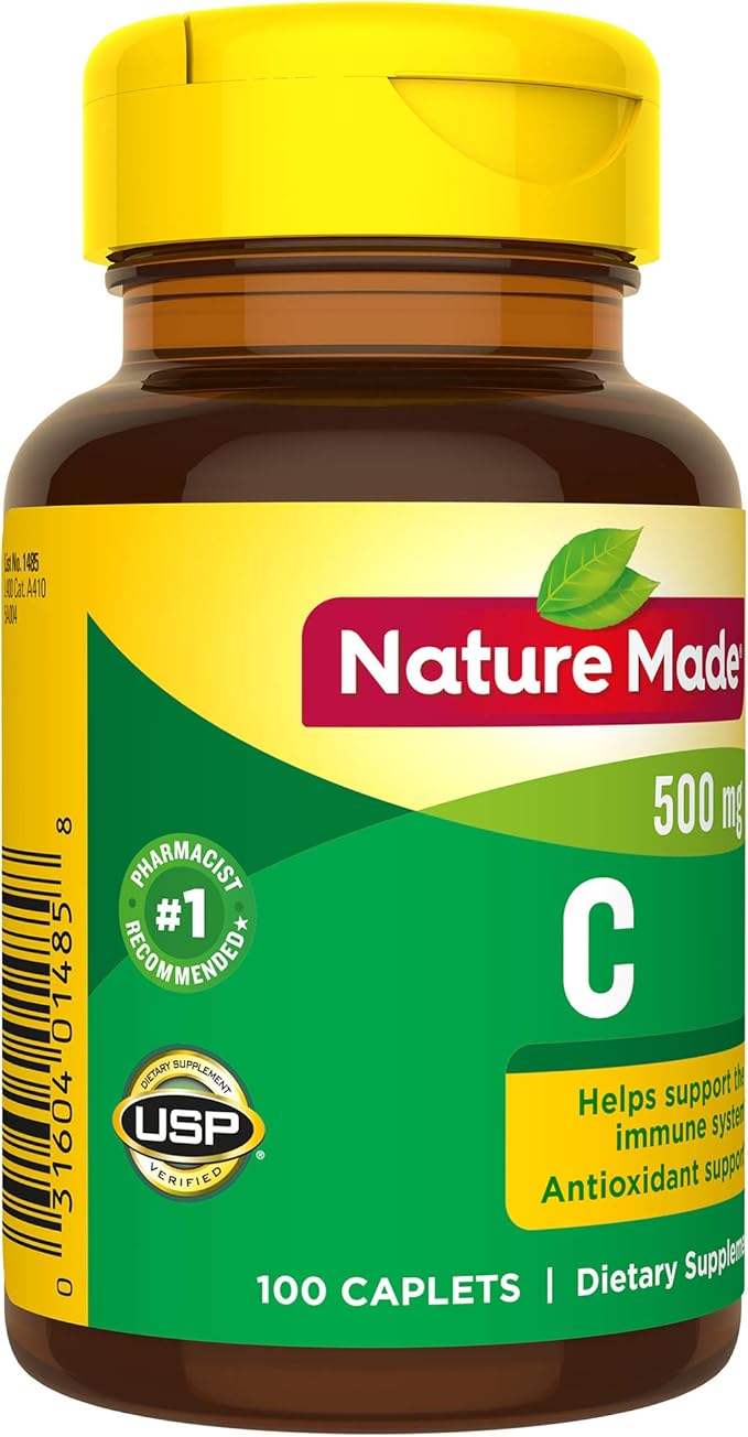 Nature Made Vitamin C 500 mg Caplets 100 Ct (Pack of 4)