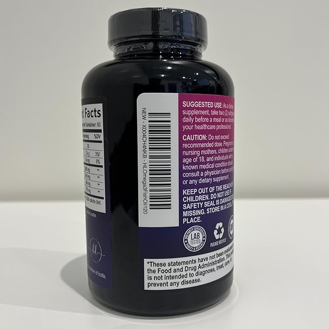 Omega 3 Fish Oil Triple Strength 2400 mg Rapid Release Softgels, Omega-3 Supplements, Natural Heart Health Brain & Joint Support - Fatty Acids with EPA & DHA - Fish Oil Supplement - 120 Softgels