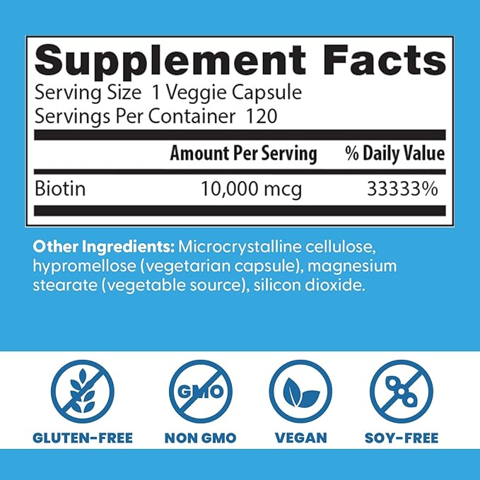 Doctor's Best Biotin to Support Hair, Skin, Nails, 120 Count