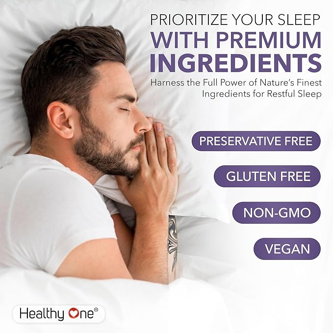 Healthy Sleep - 10 REM Inducing Ingredients - Supports All Stages of Deep Rest - Can't Sleep - Anxious - Restless - Melatonin - Valerian - Chamomile - Theanine - GABA - Hops - Lemon Balm - 120 Count