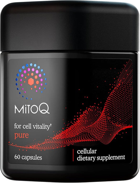 MitoQ Pure Advanced Mitochondria Supplement Superior Bioavailability to CoQ10 | Reduces Free Radical Damage for Healthy Aging, Metabolism, Heart Health, Energy, Strength & Mobility